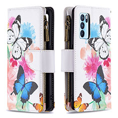 Coque Portefeuille Motif Fantaisie Livre Cuir Etui Clapet B04F pour Oppo Reno6 Pro 5G India Colorful