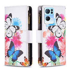 Coque Portefeuille Motif Fantaisie Livre Cuir Etui Clapet B04F pour Oppo Reno7 Pro 5G Colorful