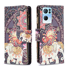 Coque Portefeuille Motif Fantaisie Livre Cuir Etui Clapet B04F pour Oppo Reno7 Pro 5G Marron