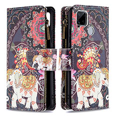 Coque Portefeuille Motif Fantaisie Livre Cuir Etui Clapet B04F pour Realme 7i RMX2193 Marron