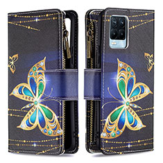 Coque Portefeuille Motif Fantaisie Livre Cuir Etui Clapet B04F pour Realme 8 4G Noir