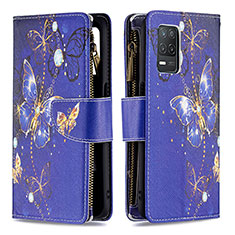 Coque Portefeuille Motif Fantaisie Livre Cuir Etui Clapet B04F pour Realme 8 5G Bleu Royal