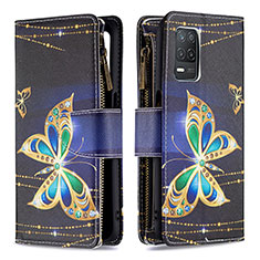 Coque Portefeuille Motif Fantaisie Livre Cuir Etui Clapet B04F pour Realme 9 5G India Noir