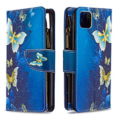 Coque Portefeuille Motif Fantaisie Livre Cuir Etui Clapet B04F pour Realme C20 Bleu