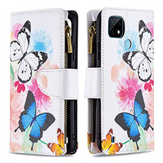 Coque Portefeuille Motif Fantaisie Livre Cuir Etui Clapet B04F pour Realme C21 Colorful