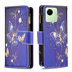 Coque Portefeuille Motif Fantaisie Livre Cuir Etui Clapet B04F pour Realme C30 Bleu Royal