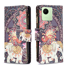 Coque Portefeuille Motif Fantaisie Livre Cuir Etui Clapet B04F pour Realme C30 Marron