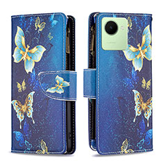 Coque Portefeuille Motif Fantaisie Livre Cuir Etui Clapet B04F pour Realme C30s Bleu