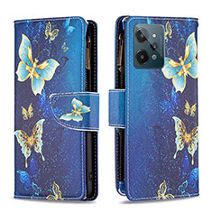 Coque Portefeuille Motif Fantaisie Livre Cuir Etui Clapet B04F pour Realme C31 Bleu