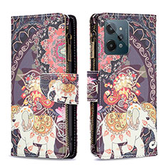 Coque Portefeuille Motif Fantaisie Livre Cuir Etui Clapet B04F pour Realme C31 Marron