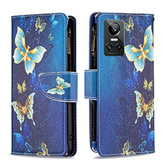 Coque Portefeuille Motif Fantaisie Livre Cuir Etui Clapet B04F pour Realme GT Neo3 5G Bleu