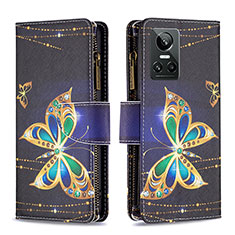 Coque Portefeuille Motif Fantaisie Livre Cuir Etui Clapet B04F pour Realme GT Neo3 5G Noir