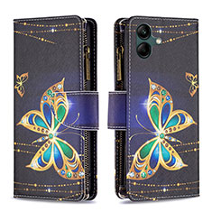 Coque Portefeuille Motif Fantaisie Livre Cuir Etui Clapet B04F pour Samsung Galaxy A05 Noir