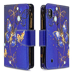 Coque Portefeuille Motif Fantaisie Livre Cuir Etui Clapet B04F pour Samsung Galaxy A10 Bleu Royal