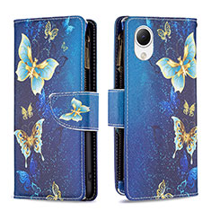Coque Portefeuille Motif Fantaisie Livre Cuir Etui Clapet B04F pour Samsung Galaxy A23e 5G Bleu