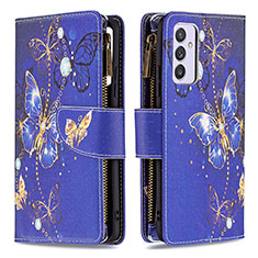 Coque Portefeuille Motif Fantaisie Livre Cuir Etui Clapet B04F pour Samsung Galaxy A24 4G Bleu Royal