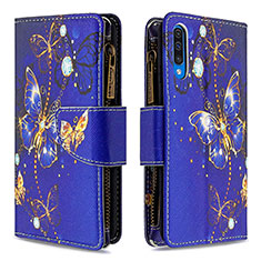 Coque Portefeuille Motif Fantaisie Livre Cuir Etui Clapet B04F pour Samsung Galaxy A30S Bleu Royal