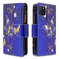 Coque Portefeuille Motif Fantaisie Livre Cuir Etui Clapet B04F pour Samsung Galaxy A81 Bleu Royal