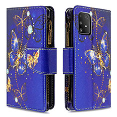 Coque Portefeuille Motif Fantaisie Livre Cuir Etui Clapet B04F pour Samsung Galaxy A91 Bleu Royal