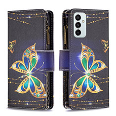 Coque Portefeuille Motif Fantaisie Livre Cuir Etui Clapet B04F pour Samsung Galaxy F23 5G Noir