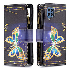 Coque Portefeuille Motif Fantaisie Livre Cuir Etui Clapet B04F pour Samsung Galaxy M32 4G Noir