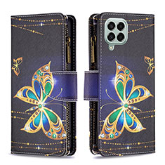 Coque Portefeuille Motif Fantaisie Livre Cuir Etui Clapet B04F pour Samsung Galaxy M33 5G Noir