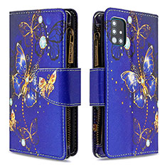 Coque Portefeuille Motif Fantaisie Livre Cuir Etui Clapet B04F pour Samsung Galaxy M40S Bleu Royal