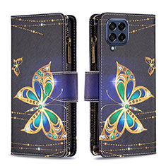 Coque Portefeuille Motif Fantaisie Livre Cuir Etui Clapet B04F pour Samsung Galaxy M53 5G Noir