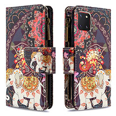 Coque Portefeuille Motif Fantaisie Livre Cuir Etui Clapet B04F pour Samsung Galaxy M60s Marron