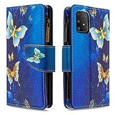 Coque Portefeuille Motif Fantaisie Livre Cuir Etui Clapet B04F pour Samsung Galaxy M80S Bleu