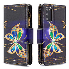 Coque Portefeuille Motif Fantaisie Livre Cuir Etui Clapet B04F pour Samsung Galaxy S20 Noir