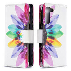 Coque Portefeuille Motif Fantaisie Livre Cuir Etui Clapet B04F pour Samsung Galaxy S21 FE 5G Colorful