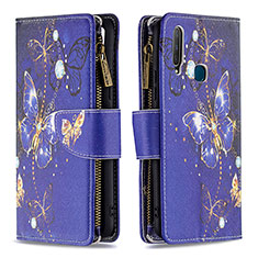 Coque Portefeuille Motif Fantaisie Livre Cuir Etui Clapet B04F pour Vivo Y11 Bleu Royal