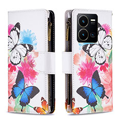 Coque Portefeuille Motif Fantaisie Livre Cuir Etui Clapet B04F pour Vivo Y35 4G Colorful