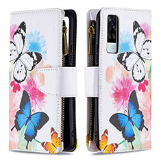 Coque Portefeuille Motif Fantaisie Livre Cuir Etui Clapet B04F pour Vivo Y51 (2021) Colorful