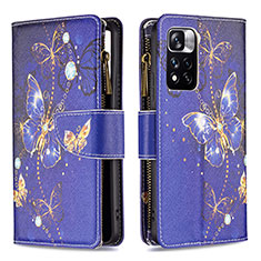 Coque Portefeuille Motif Fantaisie Livre Cuir Etui Clapet B04F pour Xiaomi Mi 11i 5G (2022) Bleu Royal