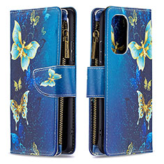 Coque Portefeuille Motif Fantaisie Livre Cuir Etui Clapet B04F pour Xiaomi Mi 11i 5G Bleu