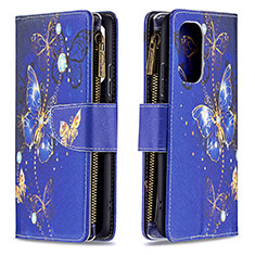 Coque Portefeuille Motif Fantaisie Livre Cuir Etui Clapet B04F pour Xiaomi Mi 11i 5G Bleu Royal