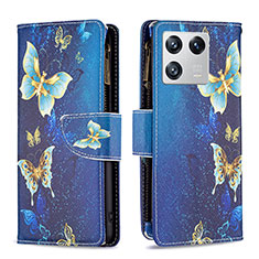 Coque Portefeuille Motif Fantaisie Livre Cuir Etui Clapet B04F pour Xiaomi Mi 13 5G Bleu