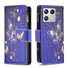 Coque Portefeuille Motif Fantaisie Livre Cuir Etui Clapet B04F pour Xiaomi Mi 13 5G Bleu Royal