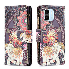 Coque Portefeuille Motif Fantaisie Livre Cuir Etui Clapet B04F pour Xiaomi Poco C51 Marron