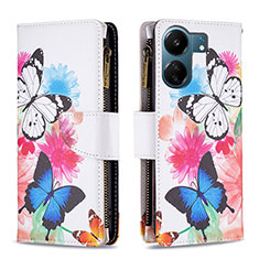 Coque Portefeuille Motif Fantaisie Livre Cuir Etui Clapet B04F pour Xiaomi Poco C65 Colorful