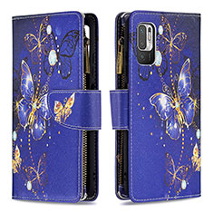 Coque Portefeuille Motif Fantaisie Livre Cuir Etui Clapet B04F pour Xiaomi POCO M3 Pro 5G Bleu Royal