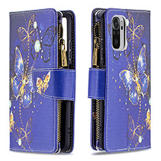 Coque Portefeuille Motif Fantaisie Livre Cuir Etui Clapet B04F pour Xiaomi Poco M5S Bleu Royal