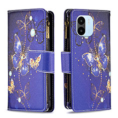 Coque Portefeuille Motif Fantaisie Livre Cuir Etui Clapet B04F pour Xiaomi Redmi A2 Bleu Royal