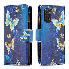 Coque Portefeuille Motif Fantaisie Livre Cuir Etui Clapet B04F pour Xiaomi Redmi Note 11 4G (2022) Bleu