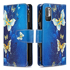 Coque Portefeuille Motif Fantaisie Livre Cuir Etui Clapet B04F pour Xiaomi Redmi Note 11 SE 5G Bleu