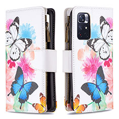 Coque Portefeuille Motif Fantaisie Livre Cuir Etui Clapet B04F pour Xiaomi Redmi Note 11S 5G Colorful