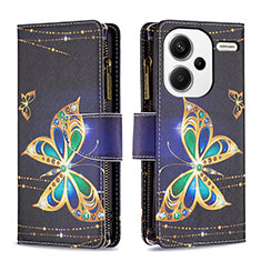 Coque Portefeuille Motif Fantaisie Livre Cuir Etui Clapet B04F pour Xiaomi Redmi Note 13 Pro+ Plus 5G Noir