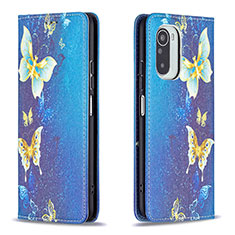 Coque Portefeuille Motif Fantaisie Livre Cuir Etui Clapet B05F pour Xiaomi Mi 11X 5G Bleu